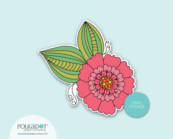 Ruffle Flower Vinyl Sticker, Pink Flower Sticker, Laptop Case Sticker, Sticker Collection, Stickerhappy, Stickerslap, Floral Sticker, Gift Il_570xn
