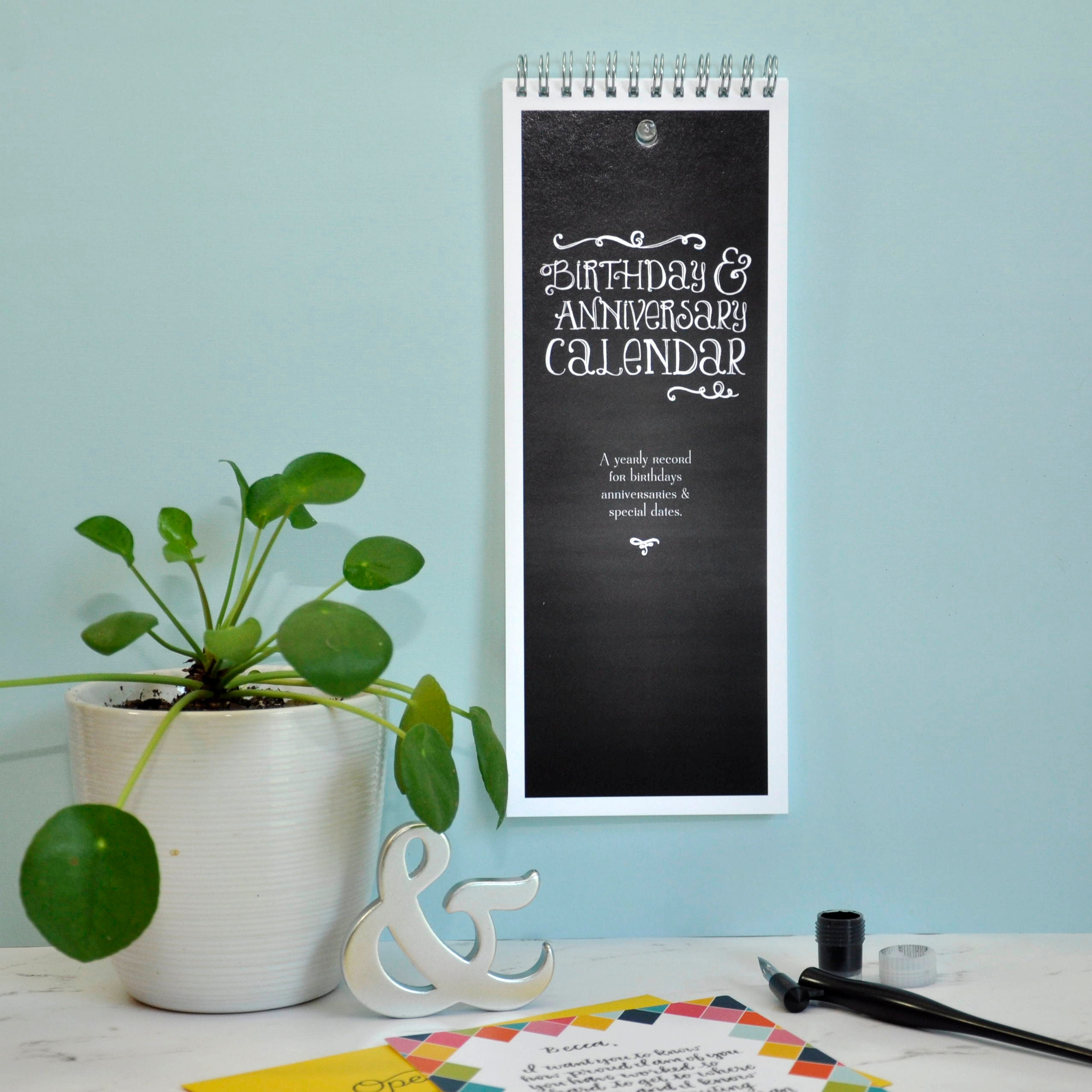 Perpetual Birthday Calendar Chalkboard Style. Anniversary Etsy UK