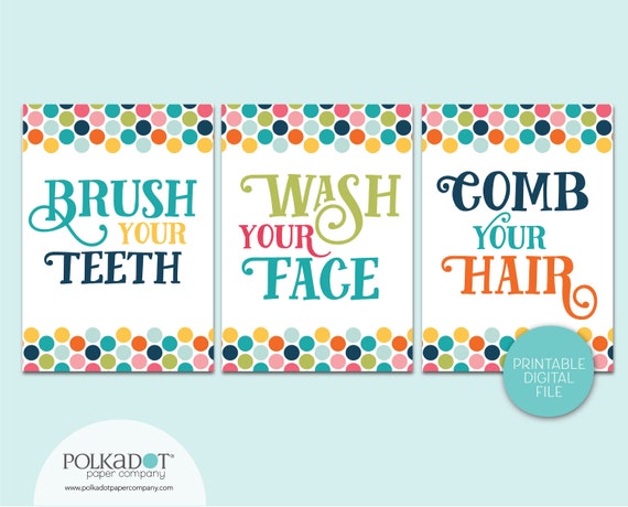 Brush Your Teeth Wash Your Face Comb Your Hair Download - Etsy UK Brush Your Teeth Wash Your Face Comb Your Hair Download - Etsy UK
