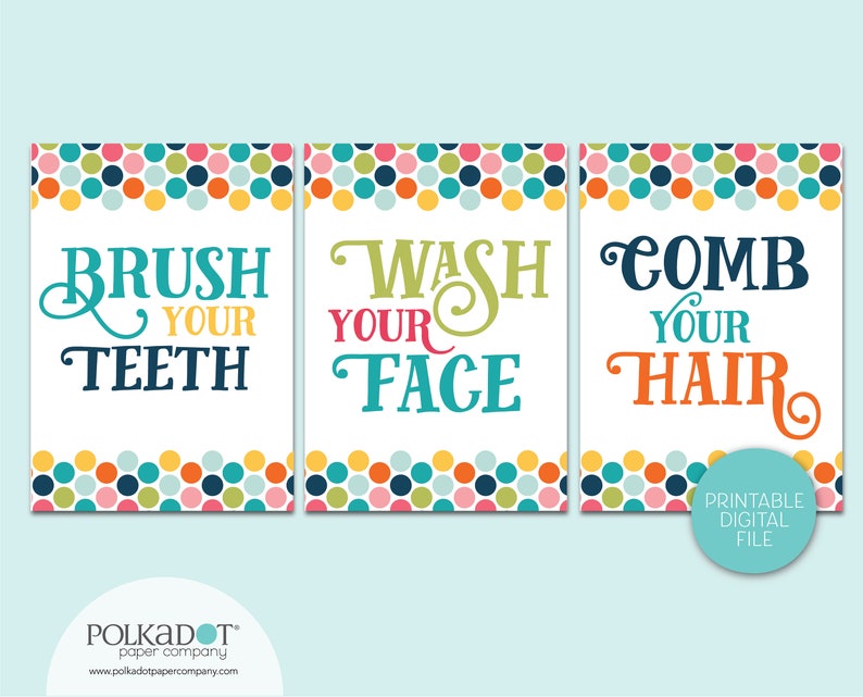 Brush Your Teeth Wash Your Face Comb Your Hair Download Etsy