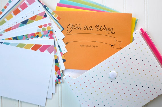 Open When Letter Kit in Folio Box with Stationery & Printed Envelopes, Boyfriend Letters, Military Deployment Letters, Long Distance Letters Il_570xn