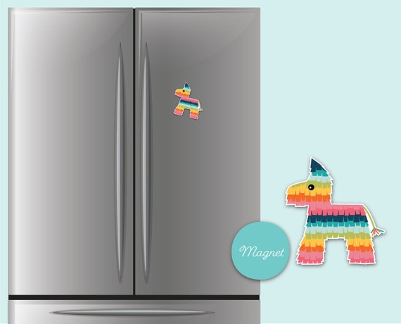 Pinata Donkey Magnet: Festive Refrigerator Magnets Fridge, Pinata Magnet, Colorful Decor, Office Desk Accessories, Coworker Gift, Colorful Il_570xn