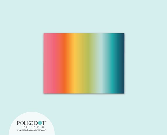 Rainbow Gradient Folded Notecards: thank you notes, blank notecards, small cards, greeting cards, rainbow stationery, colorful notecards Il_570xn