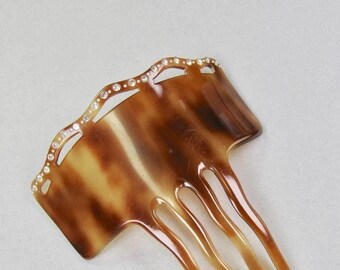 Vintage Hair Comb Faux Tortoise Shell Made In France Amazing Vintage Faux Tortoise Shell Hair Comb With  main image 3