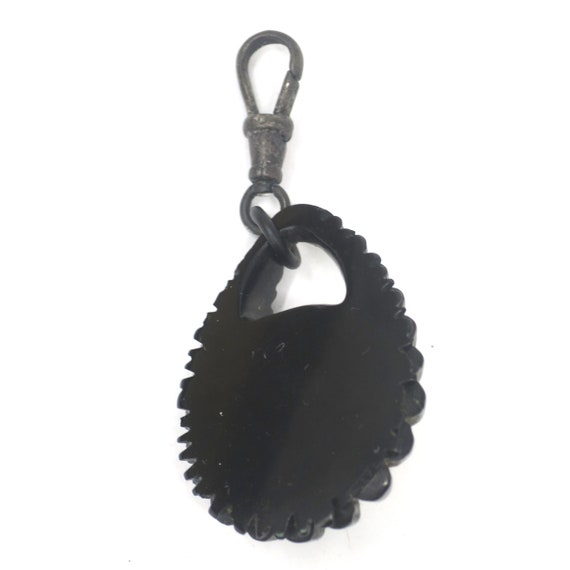 Antique Victorian Carved Whitby Jet Pendant - image 7