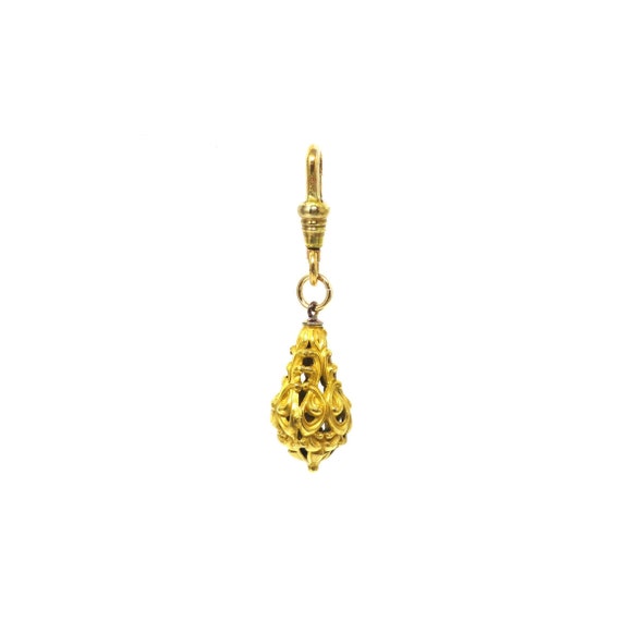 Antique Victorian 14k Yellow Gold Teardrop Shape … - image 1