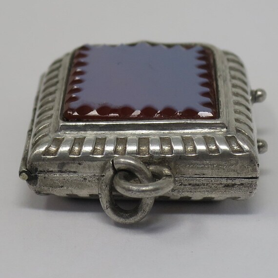 Antique Victorian French Sterling Silver Carnelia… - image 8