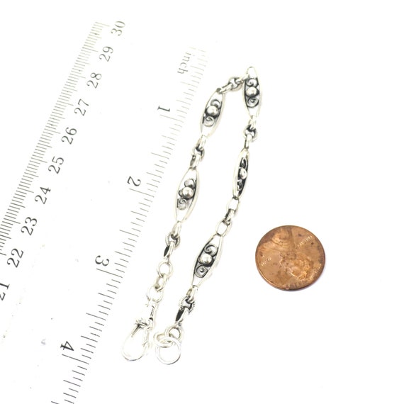 French Antique Silver Fancy Link Bracelet or exte… - image 6