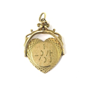Vintage 1981 Fred Manshaw London 9ct 9k Gelbgold Herz Shaped &#39;I Love You&#39; Spinner Charm Anhänger