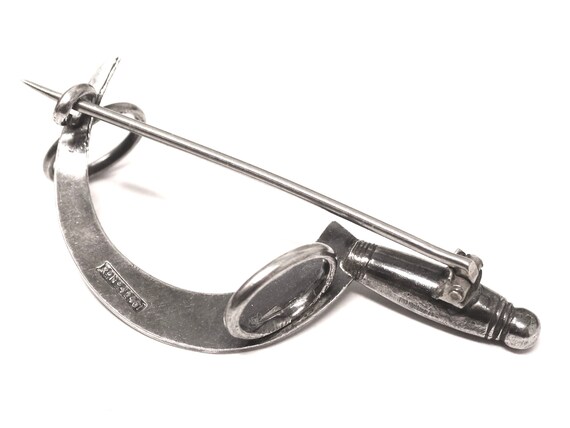 Rare Patented Victorian 1886 Silver Scythe Pin Br… - image 10