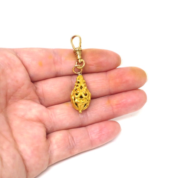 Antique Victorian 14k Yellow Gold Teardrop Shape … - image 3