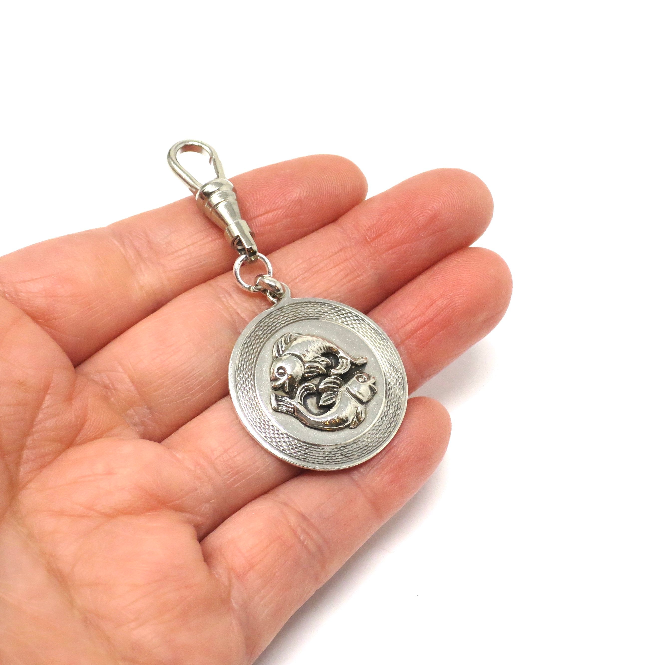 Vintage European 835 Continental Silver Pisces Fish Zodiac Sign Pendant ...