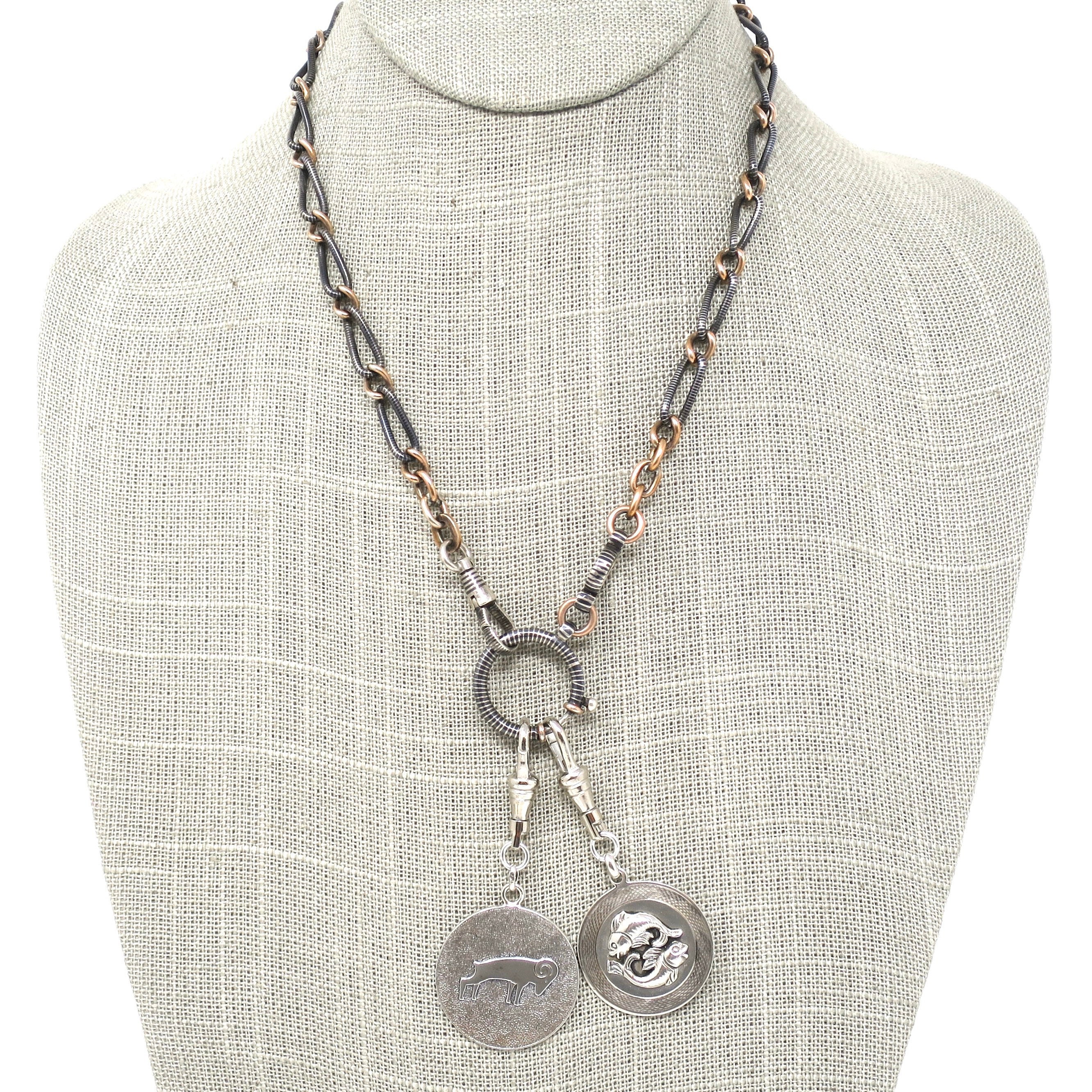 Vintage European 835 Continental Silver Pisces Fish Zodiac Sign Pendant ...