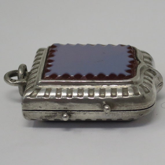 Antique Victorian French Sterling Silver Carnelia… - image 9