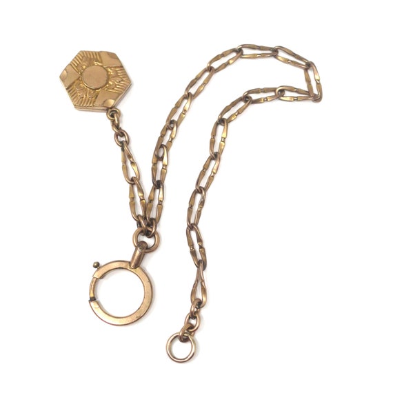 Antique 10k Rose Gold Fill or Rolled Gold Pocket Watch Chain  display picture 2