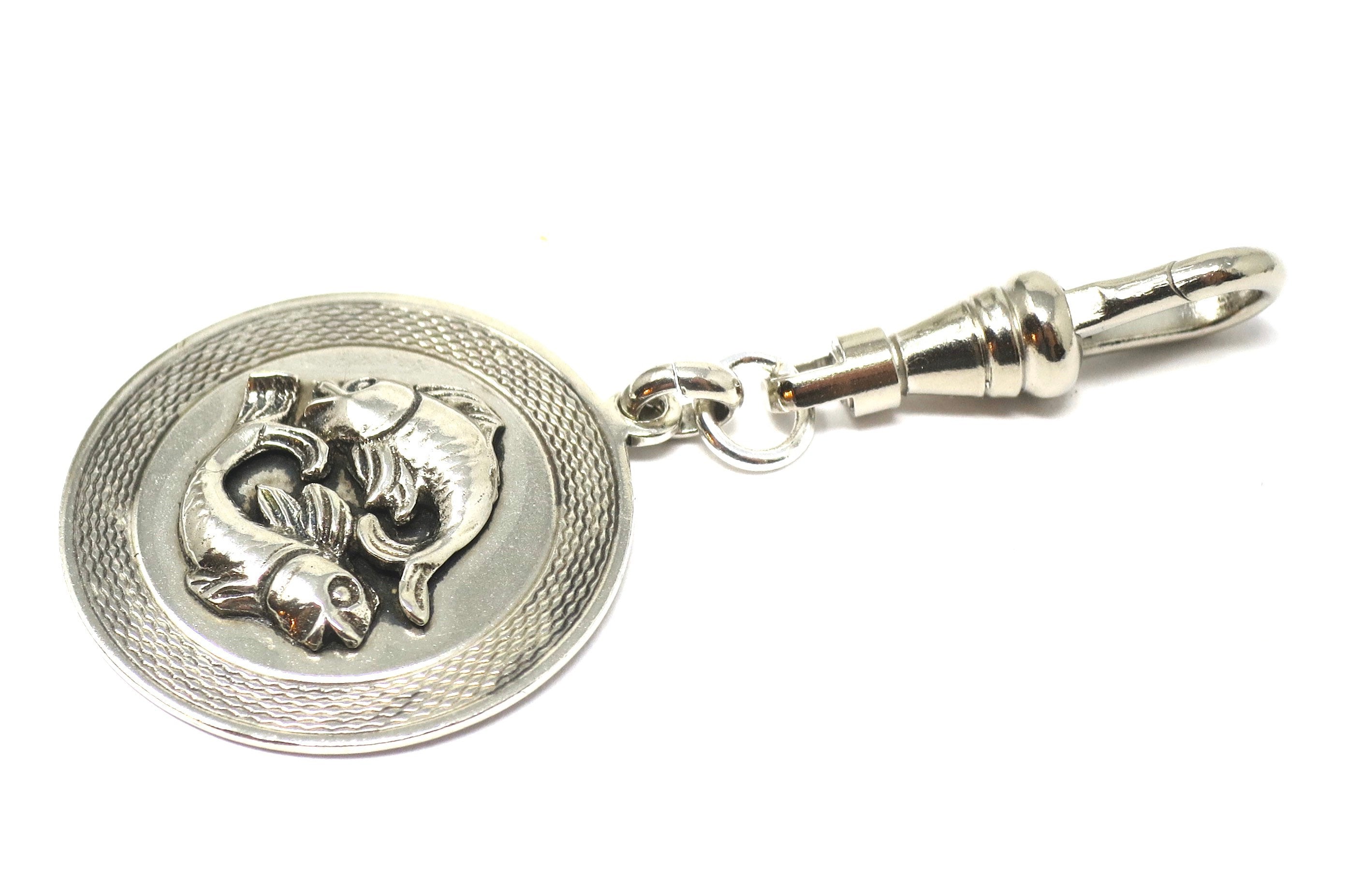 Vintage European 835 Continental Silver Pisces Fish Zodiac Sign Pendant ...