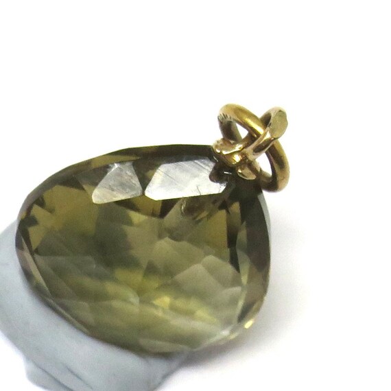 Vintage 1990's 9ct 9k Gold and Faceted Quartz Tea… - image 3