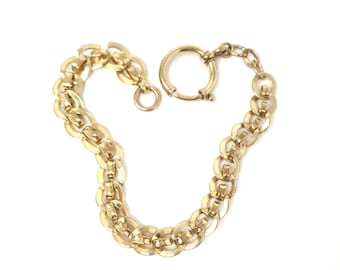 Antique Edwardian 10k Rose Gold Filled Fancy Links Pocket Watch Chain Bracelet or Necklace Extender
