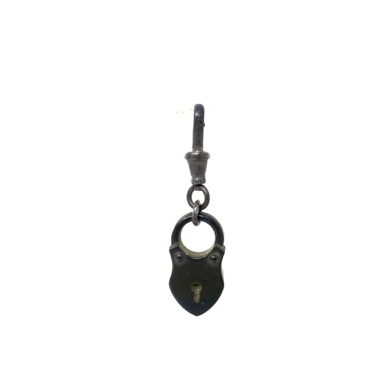 Rare Victorian Mourning Black Bog Oak Heart Padloc