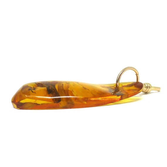 Vintage Genuine Amber Insect Plant Inclusion Pend… - image 2