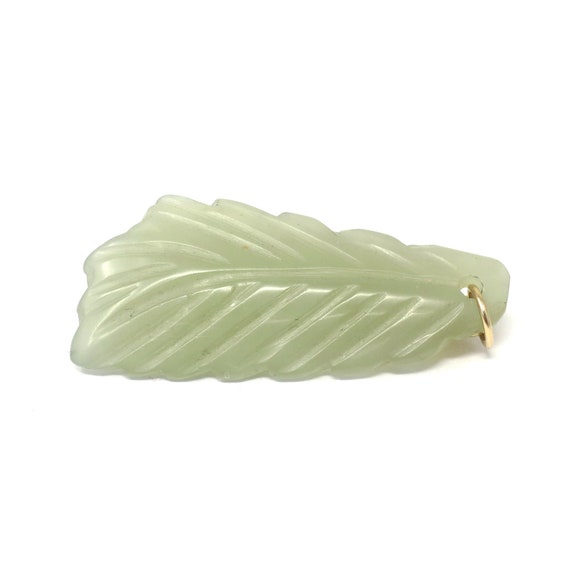 Vintage Double Sided Asian Natural Carved Jadeite… - image 7