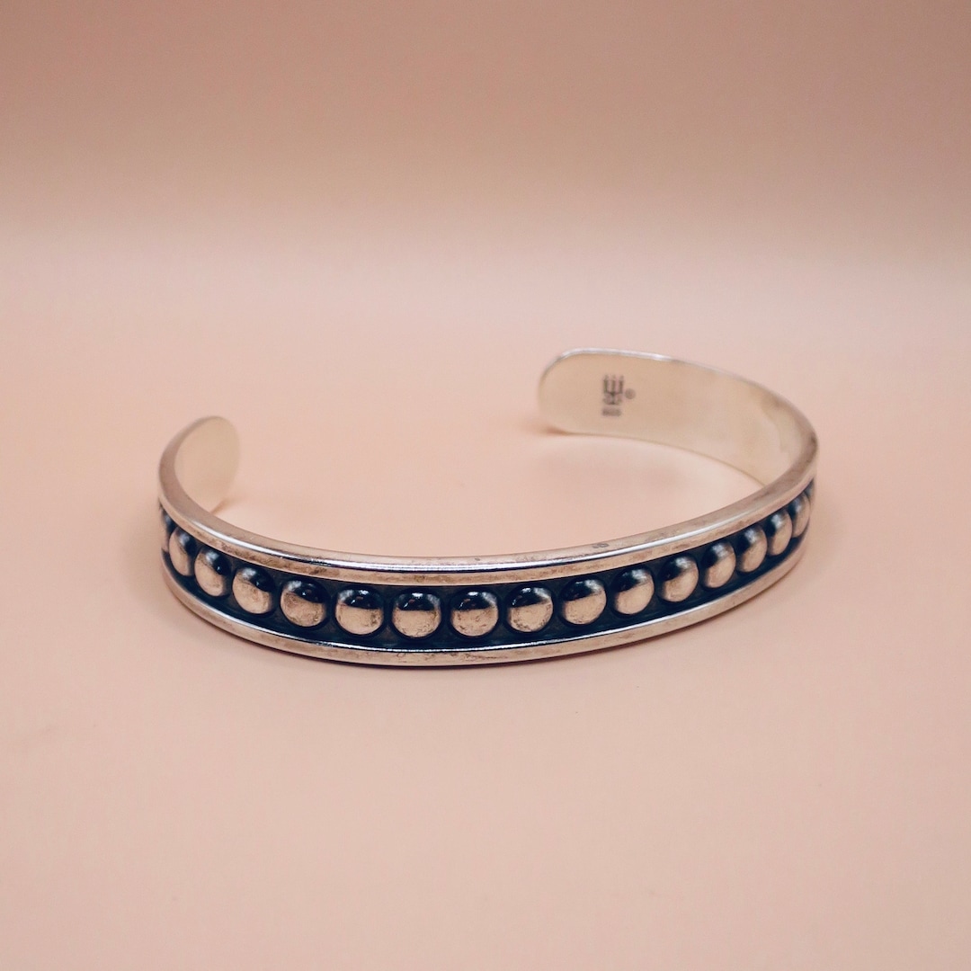 James Avery Sterling Silver Beaded Rope Design Cuff Bracelet, 24.6 ...