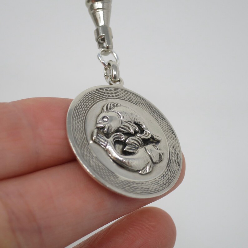 Vintage European 835 Continental Silver Pisces Fish Zodiac Sign Pendant ...