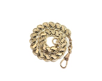 Antique Edwardian 10k Rose Gold Filled Fancy Links Pocket Watch Chain Bracelet or Necklace Extender