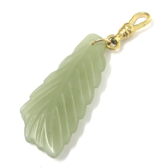 Vintage Double Sided Asian Natural Carved Jadeite… - image 9