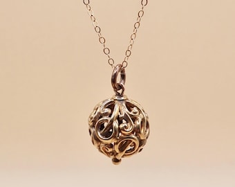 Antique Victorian Open-Work Scroll "Orb" Charm