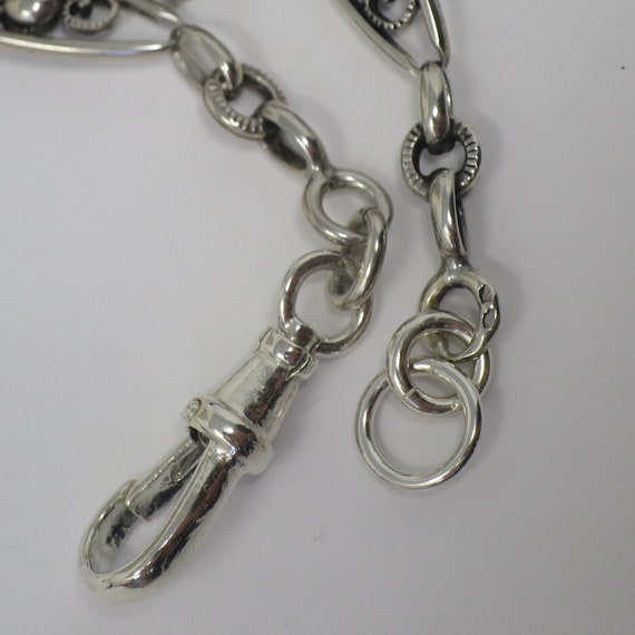 French Antique Silver Fancy Link Bracelet or exte… - image 4