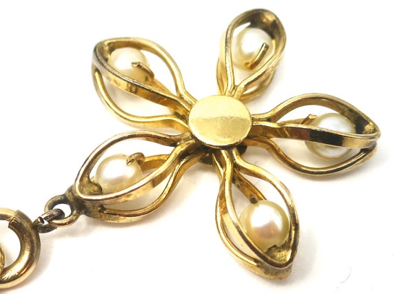 Antique Victorian Rolled Gold Seed Pearl Flower P… - image 8