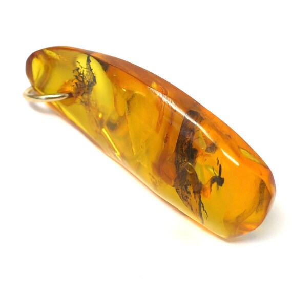 Vintage Genuine Amber Insect Plant Inclusion Pend… - image 7