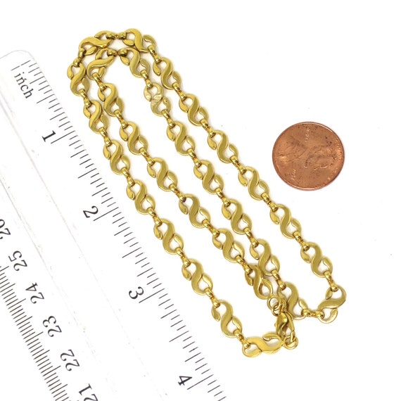 Vintage 1980s 18k Gold Plated S Link Chain Neckla… - image 2