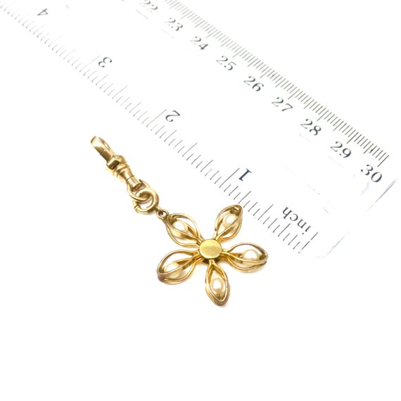Antique Victorian Rolled Gold Seed Pearl Flower P… - image 6