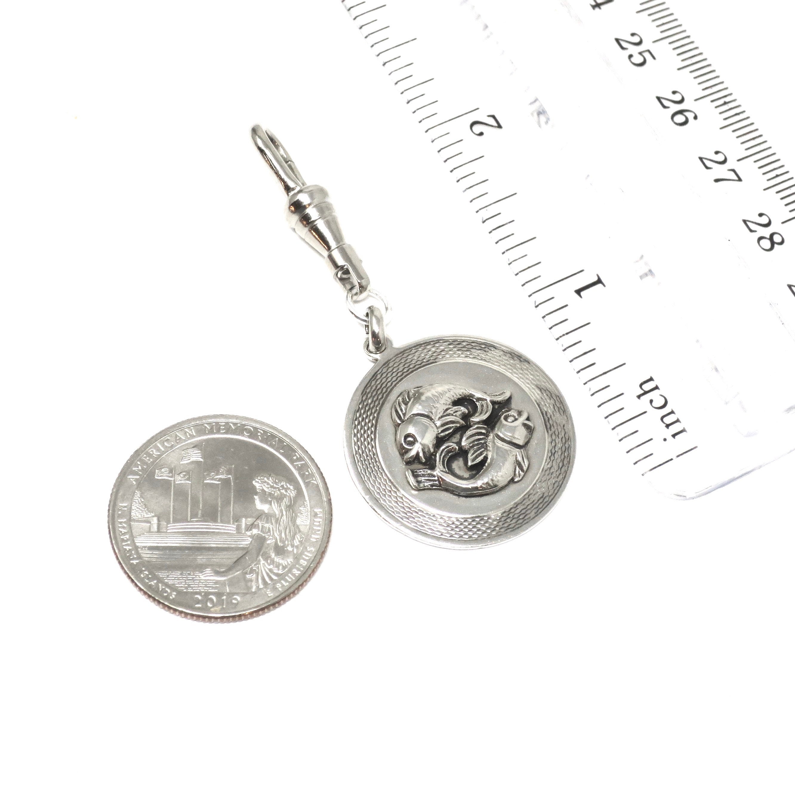 Vintage European 835 Continental Silver Pisces Fish Zodiac Sign Pendant ...
