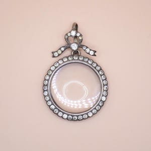 Antique Edwardian Sterling Silver Double Sided Shaker Paste Stone Locket Pendant