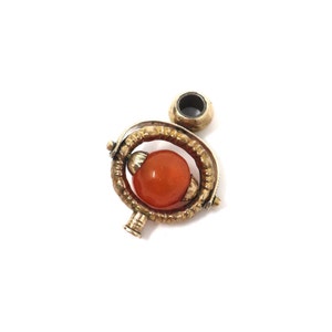 Collectible Antique 10kt 10ct Victorian Rolled Gold with Carnelian Spinner Watch Key Fob Pendant