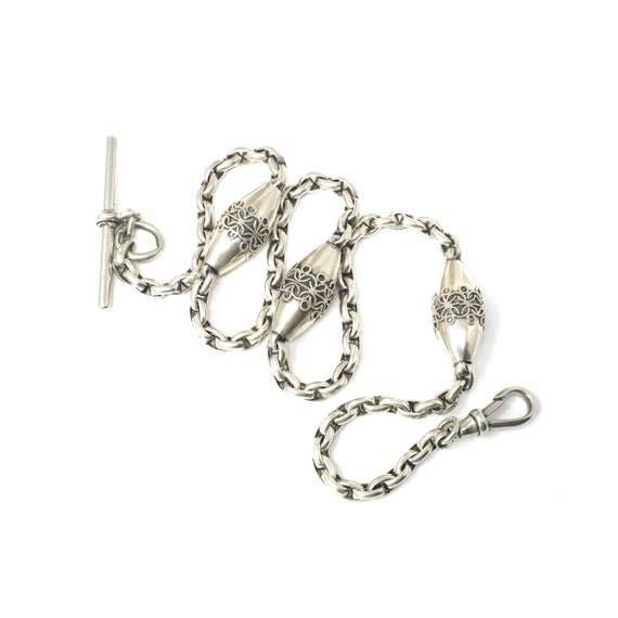 Antique silver albert chain hotsell