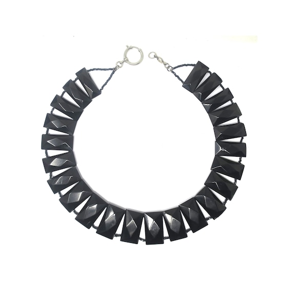 Antique Whitby Jet Necklace, Faceted Jet, Genuine 