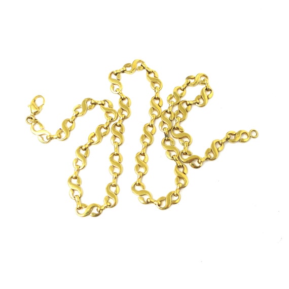 Vintage 1980s 18k Gold Plated S Link Chain Neckla… - image 4