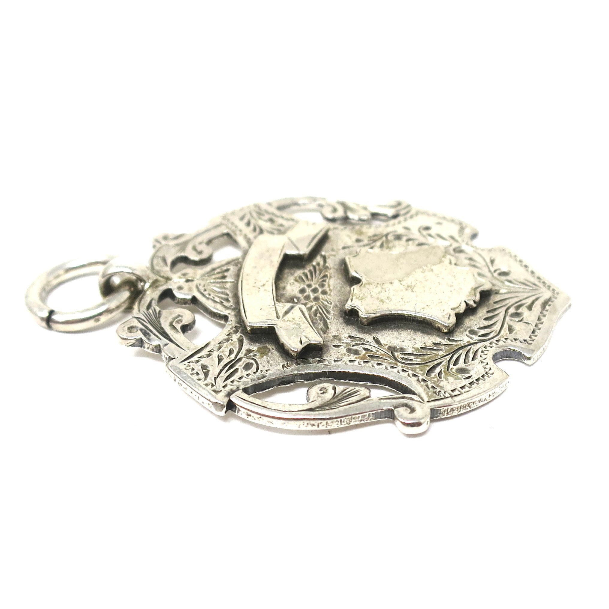 Antique Victorian 1907 Heavy Birmingham Engraved Sterling