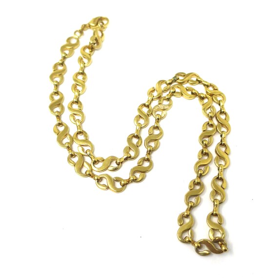 Vintage 1980s 18k Gold Plated S Link Chain Neckla… - image 3