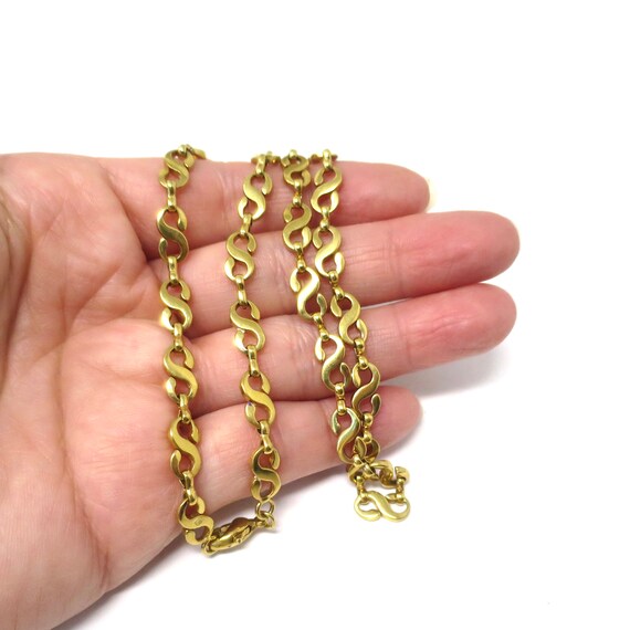 Vintage 1980s 18k Gold Plated S Link Chain Neckla… - image 5