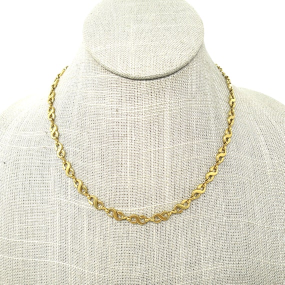 Vintage 1980s 18k Gold Plated S Link Chain Neckla… - image 8