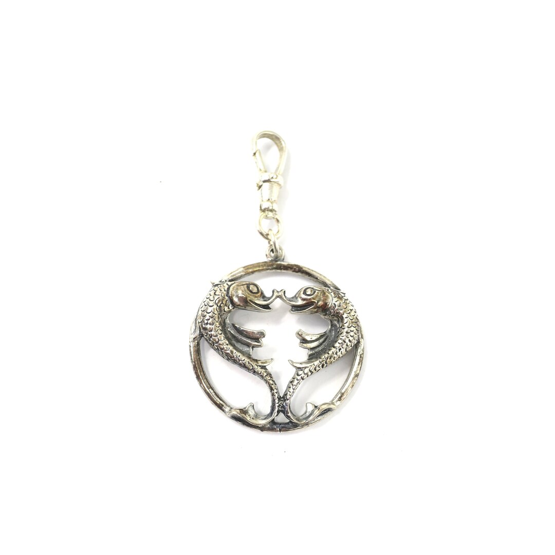 Rare Vintage Large European Sterling Silver Pisces Fish Zodiac Sign ...