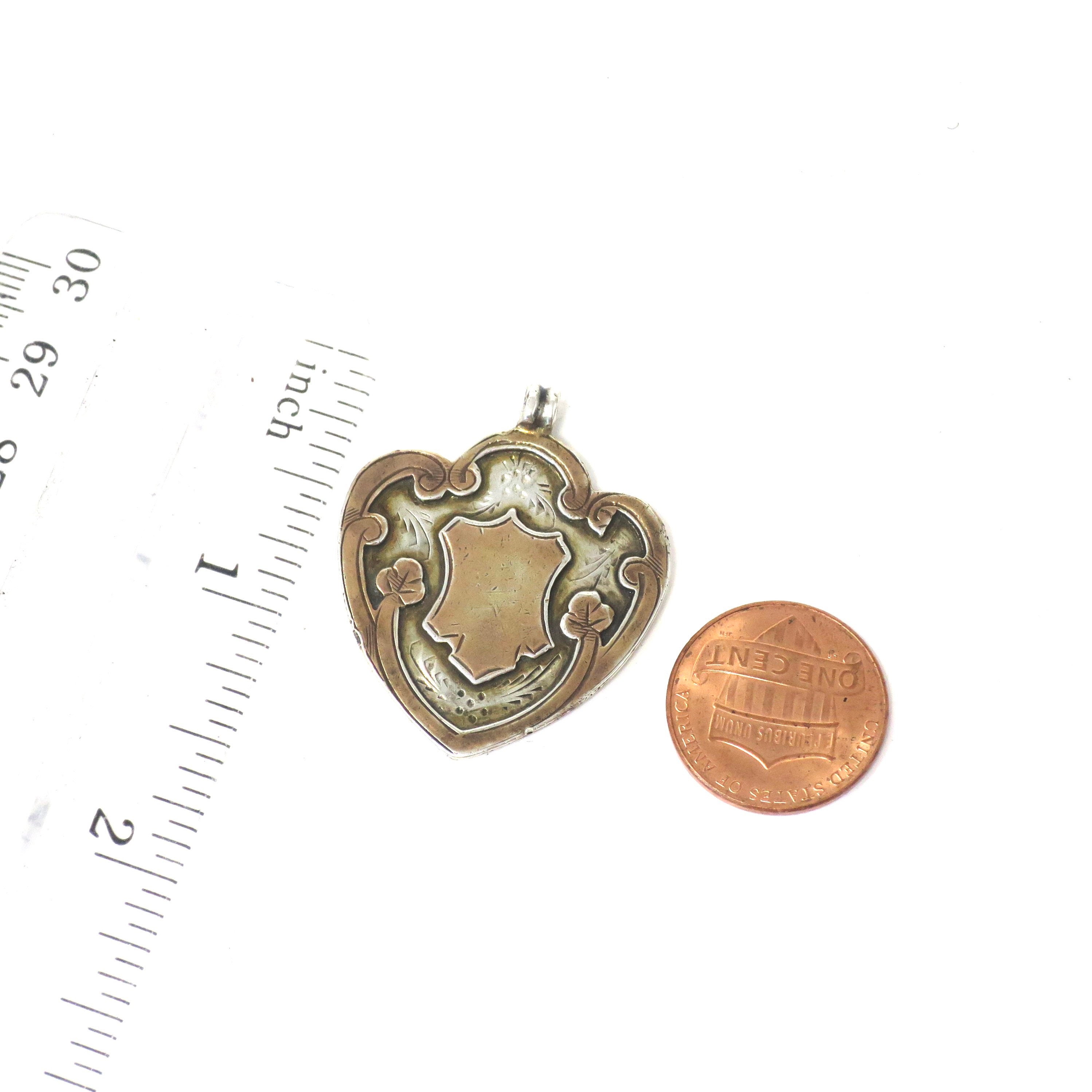 1920 Chester Sterling Silver & Rose Gold Gilt Cartouche Medal Shield ...