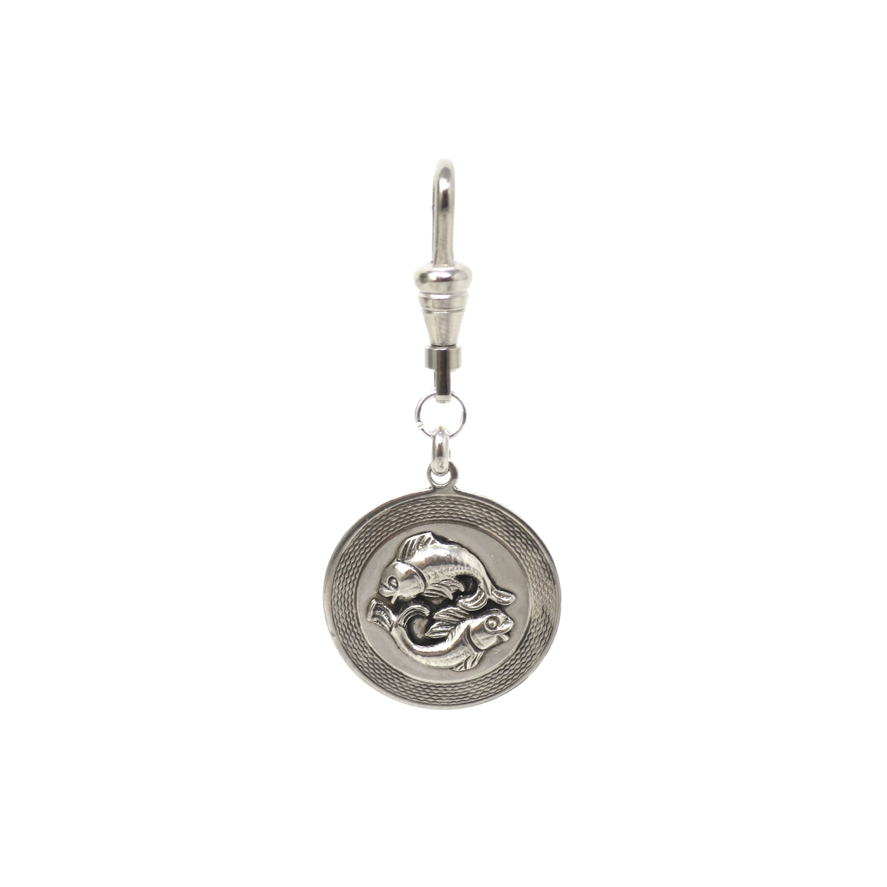 Vintage European 835 Continental Silver Pisces Fish Zodiac Sign Pendant ...