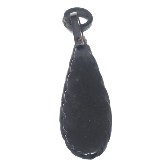 Victorian Carved Whitby Jet Mourning Pendant with… - image 7