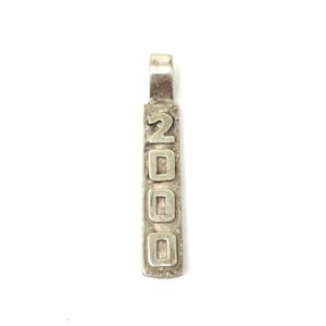 Vintage 2000 European Silver Ingot Fob Pendant